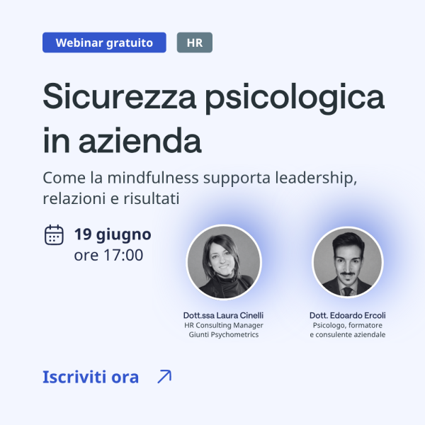 Webinar - Sicurezza psicologica in azienda (gratuito)
